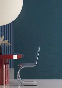 Farve marineblå, Stil designer, Grundflise, Glaseret porcelænsstentøj, 32x37 cm, Overflade mat